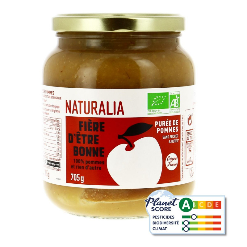 Naturalia - Purée de pommes sans sucres ajoutés Bio
