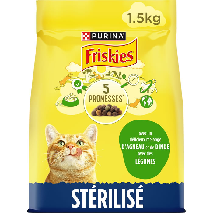 Friskies - Croquettes pour chat stérilisé à l'agneau et à la dinde