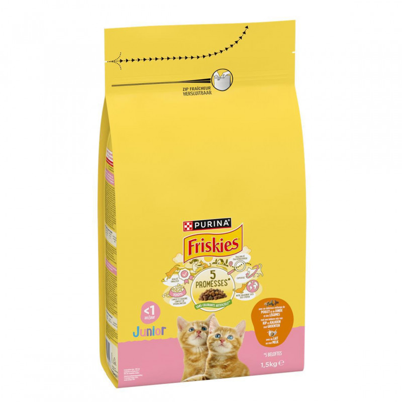 Friskies - Croquettes poulet/dinde pour chat Junior