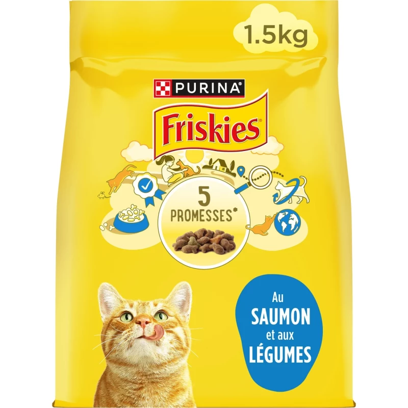 Friskies - Croquettes pour chat saumon & légumes