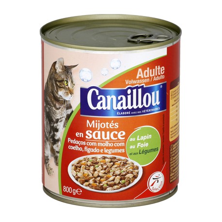 Canaillou - Mijoté en sauce au lapin, foie, légumes pour Chat 800G