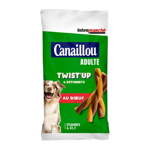 Canaillou - Bâtonnets TWISTUP bœuf chien adulte avec vit A,D3,E
