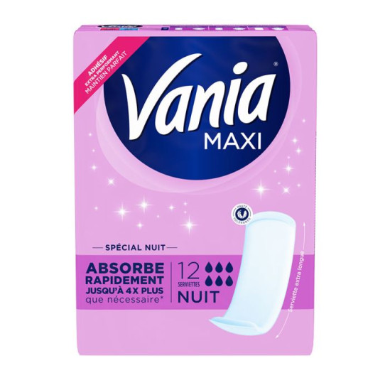 Vania - Serviettes hygiéniques Maxi Nuit