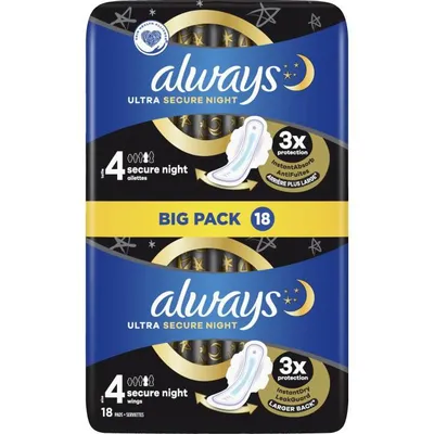 Always - Serviettes hygiéniques Secure Night taille 4