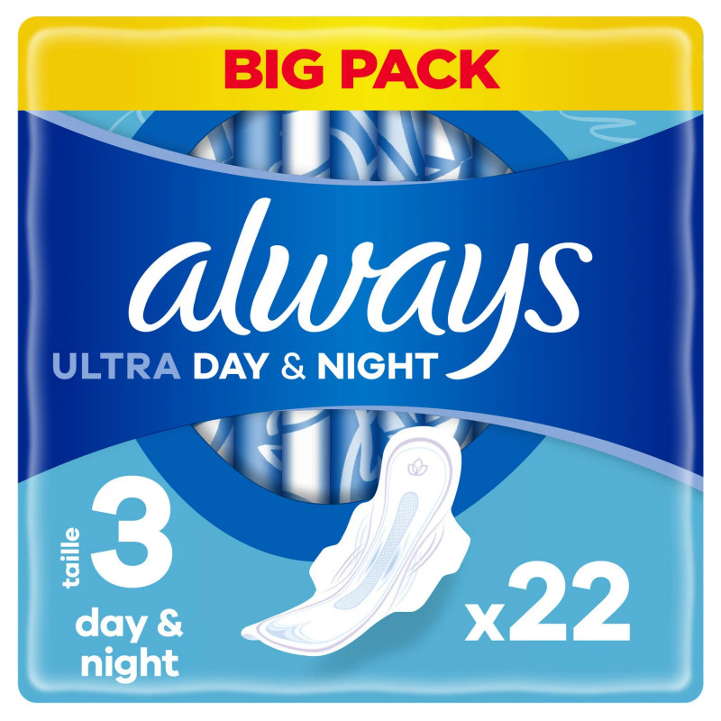 Always - Serviettes hygiéniques Ultra Day & Night Taille 3