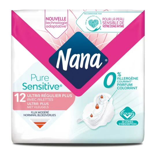 Nana - Serviettes hygiéniques Ultra Pure Sensitive +