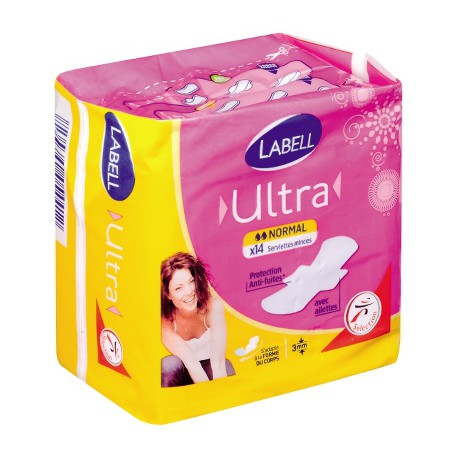 Labell - Serviettes hygiéniques ULTRA NORMAL aillette X14