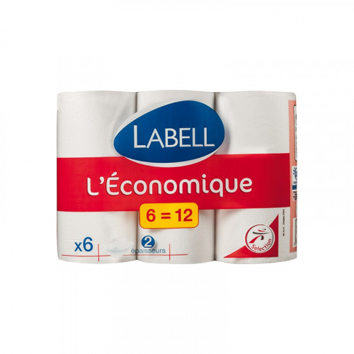 Labell - Papier toilette 2 épaisseurs  6=12