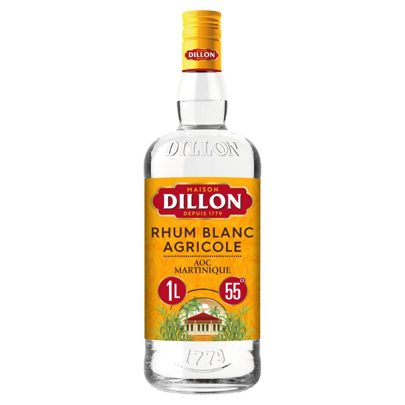 Dillon - Rhum blanc agricole 55° 1L