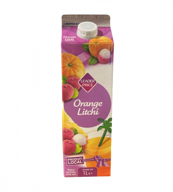 Leader Price - Jus à base de concentré orange litchi 1L