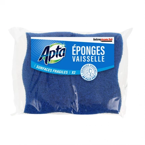 Apta - Eponges douces surfaces fragiles spécial vaisselle x2