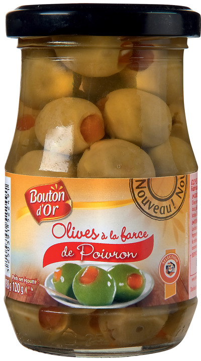 Bouton d'Or - Olives vertes farcies au poivron