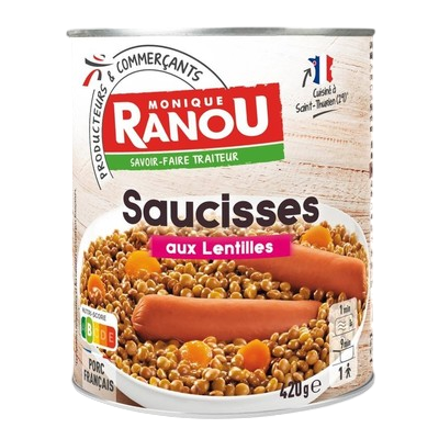 Monique Ranou - Saucisses aux lentilles