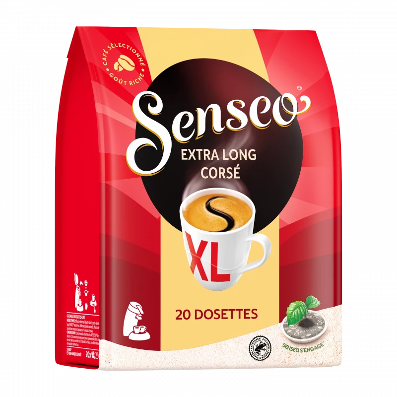 Senseo -  Dosettes de café compatibles Senseo Extra Long Corsé