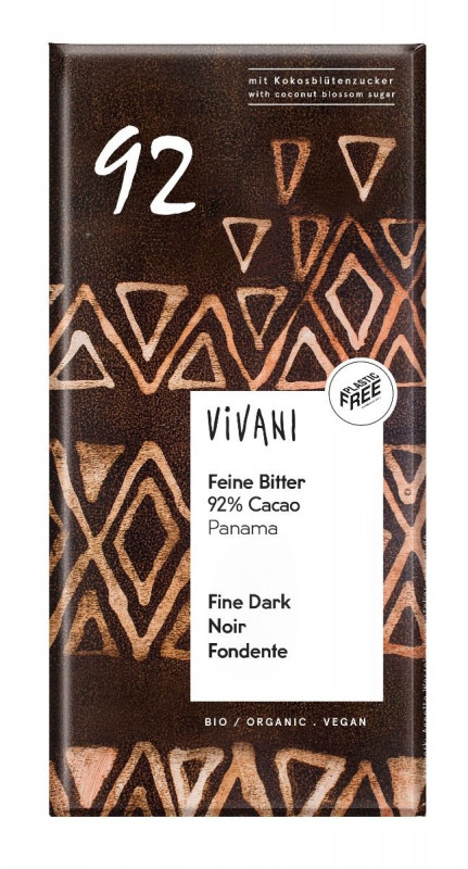 Vivani - Chocolat noir 92% au sucre de fleur de Coco Bio