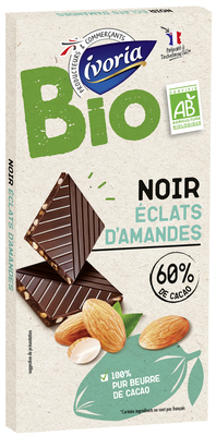 Ivoria Bio - Chocolat noir aux éclats d'amandes