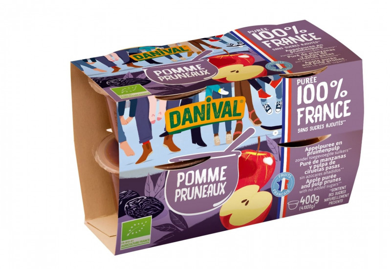 Danival - Purée de Pomme Pruneaux Bio x4