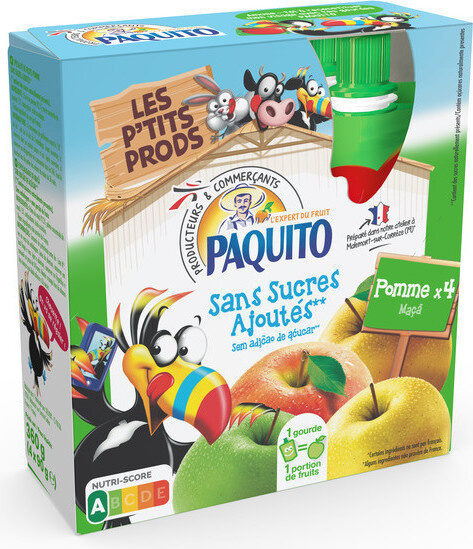 Paquito -  Gourdes pomme sans sucre ajouté