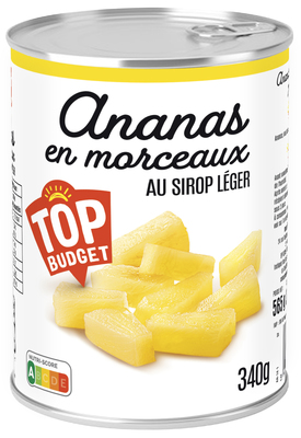 Top budget - Ananas en morceux au sirop 340g