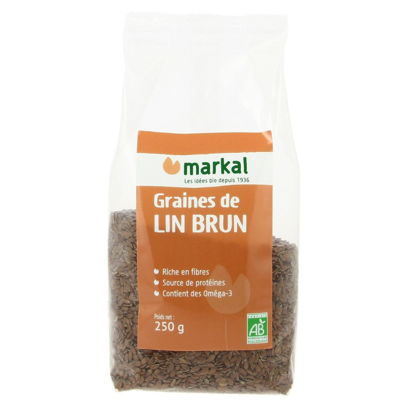 Graines de lin brun bio 250 g Markal 