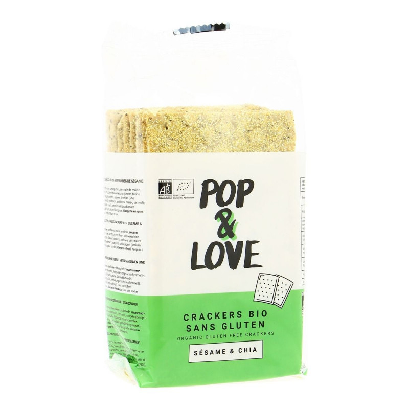Pop & Love - Crackers sésame & chia sans gluten Bio