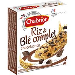 Chabrior -  Barre riz & blé complet chocolat noir