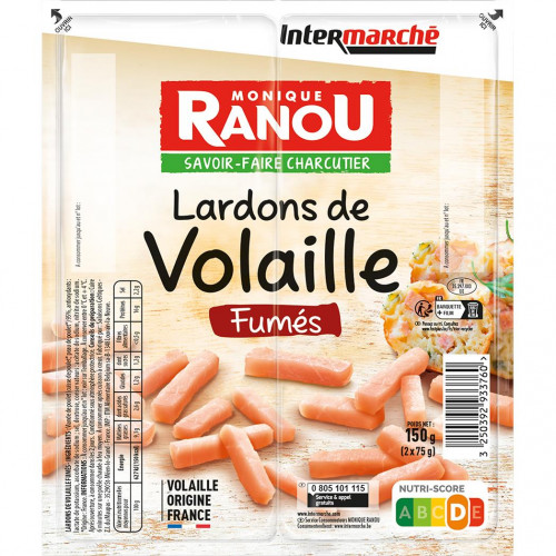 Monique Ranou - Lardon volaille fumés 2X75