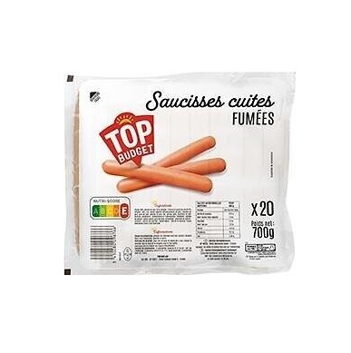 Top Budget - Saucisses cuites fumées x20