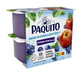 Paquito - Compote pomme/myrtille x4 SSA
