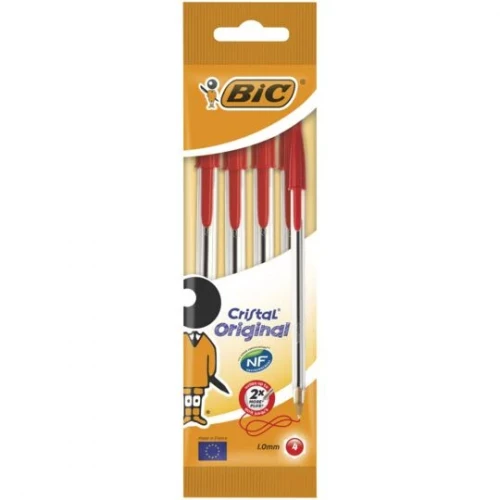 Bic - Stylos bille cristal rouge x4