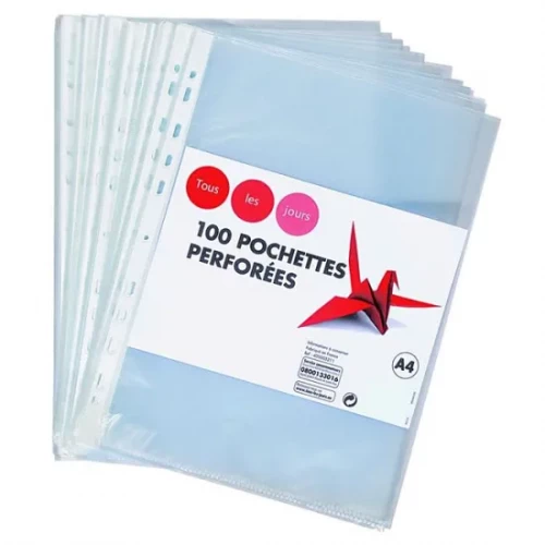 Casino - Pochettes perforées transparentes X100