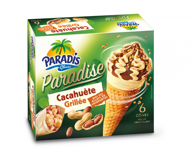 Paradis Glaces - Cônes glacés cacahuète grillée