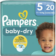 Pampers - Couches baby-dry T5 X20