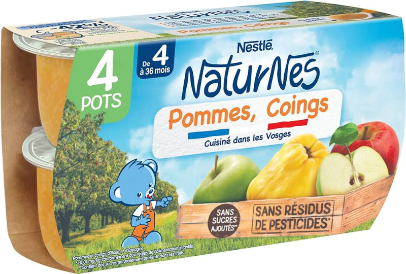 Nestlé - Compotes Naturnes pomme/coing Dès 4 mois