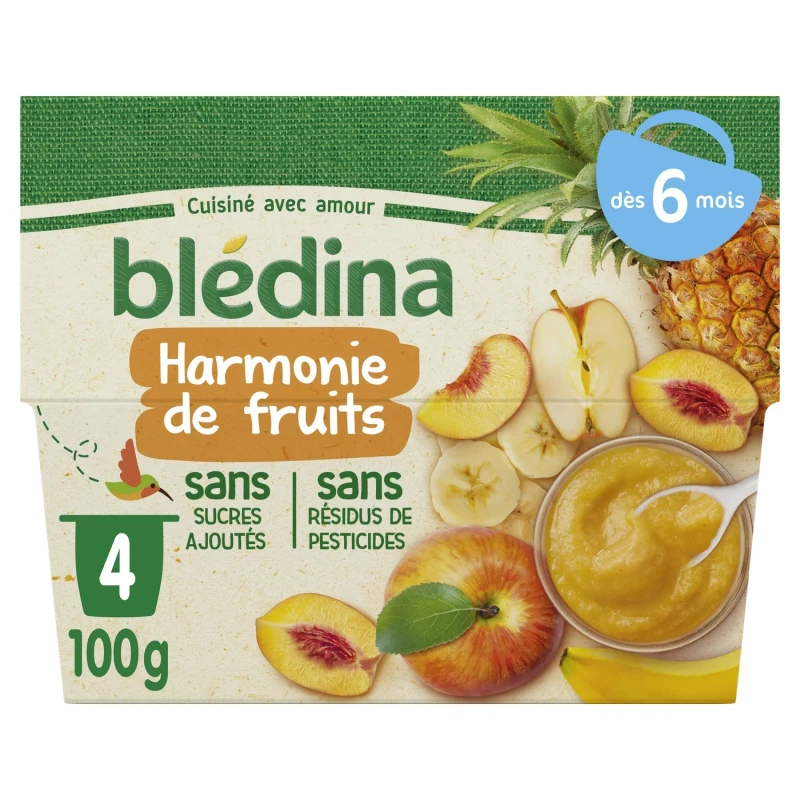 Blédina - Compotes harmonie de fruits dès 6 mois