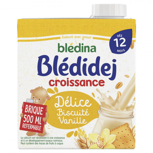 Lait et céréales bébé dès 12 m - biscuité vanille BLEDINA 4x250ml