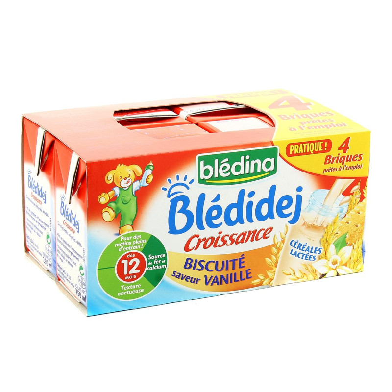 Blédina - BLEDIDEJ Lait Biscuité vanille X4 dès 12mois