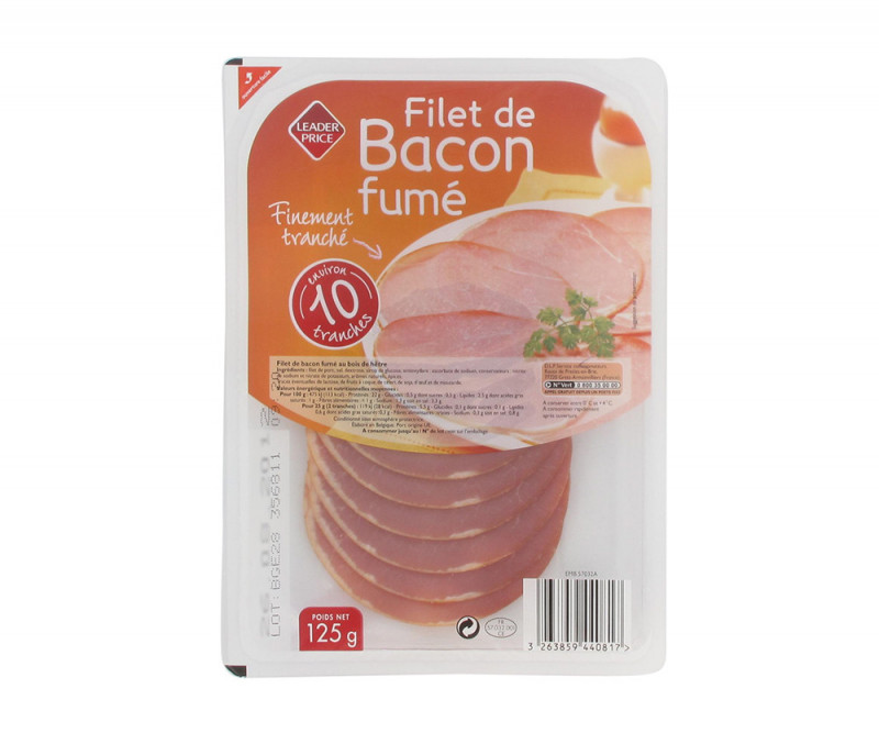 Leader Price - Filet de bacon fumé