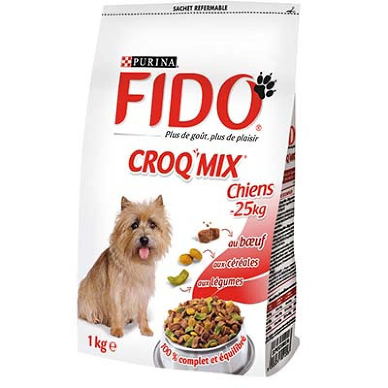 Fido - Croc'Mix Croquettes pour chiens de -25kg /bœuf