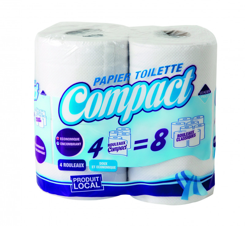 Leader Price - Papier toilette compact 4=8
