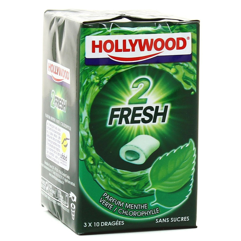 Hollywood - Chewing-gum 2 fresh menthe & chlorophylle