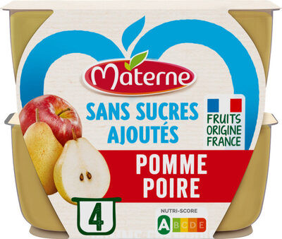 Materne - Compotes Pomme/Poire sans sucres ajoutés