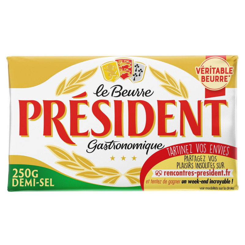 Beurre gastronomique demi-sel - Président - 250 g