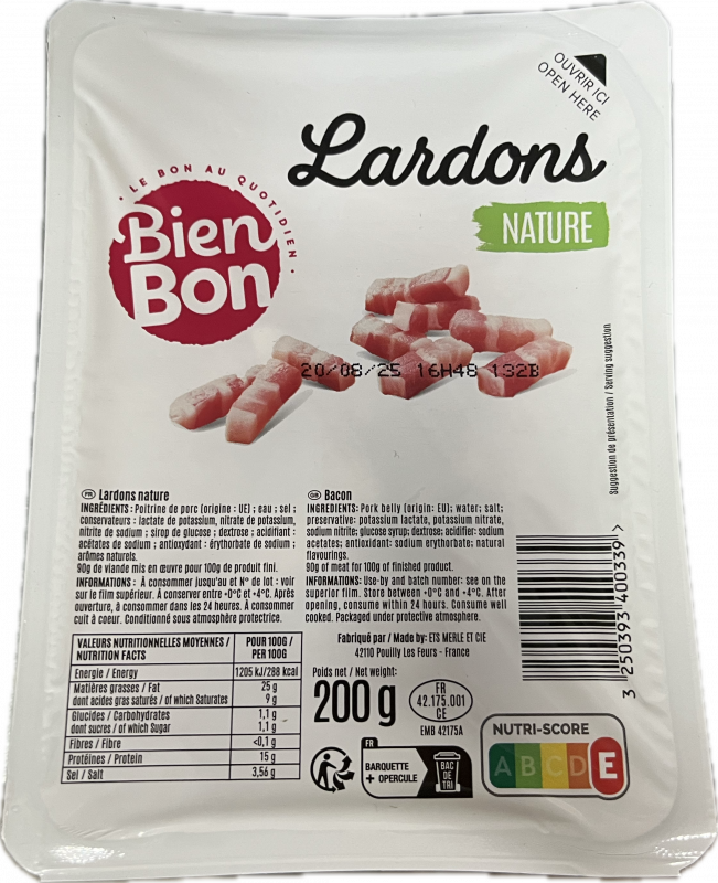 Bien Bon-  Lardon nature 200g
