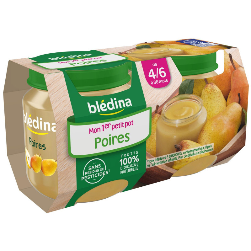 blédina Bledina Pots Pour Bébé Dès 6 Mois - Pommes Framboises 4 X