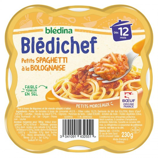 Bledichef - Spaghetti bolognaise - Dès 12 mois