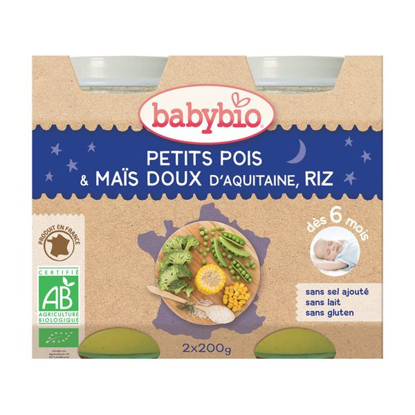 Babybio - Pots petit pois maïs & riz dès 6 mois